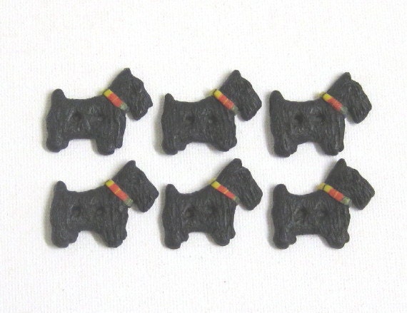 Black Scottie Dog Sewing Buttons 6