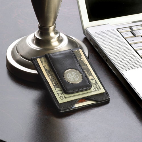 Engraved Groomsmen Gifts, Leather Wallet and Money Clip with Personalized Engraving, Best Man Gift or Groomsman Gift