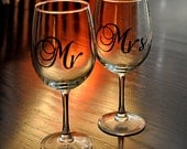 Mr & Mrs His and Her Wedding Toast Glasses for Bride and Groom