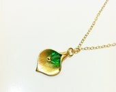 14KT GOLD FILLED CHAIN,lily necklace,calla lilly jewelry,calla lily necklace,gold calla lilly necklace,birthday anniversary gift,