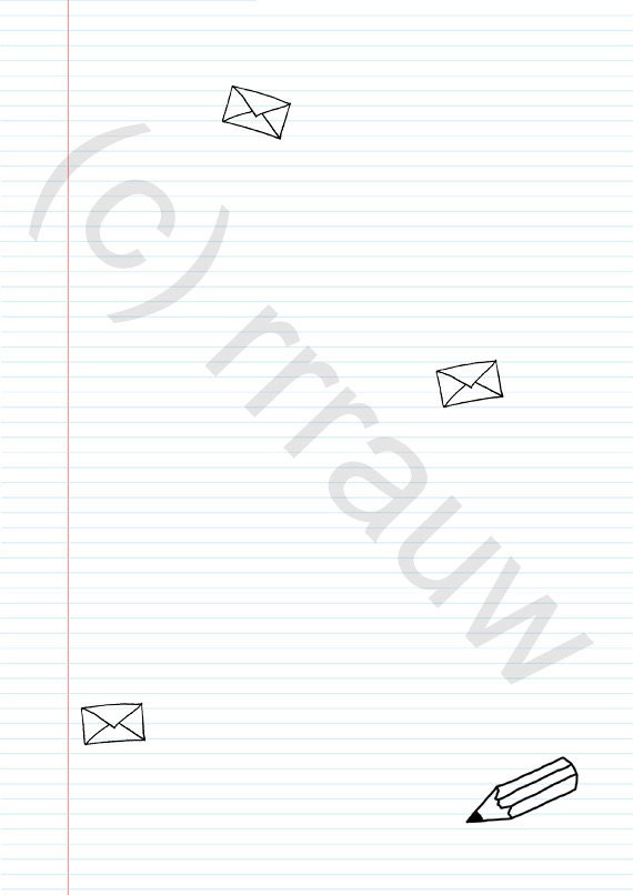 Illustrated writing paper, printable