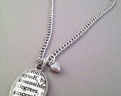 Sense and Sensibility Jane Austen Antiqued Simple Silver Book Page Necklace I found myself by insensible degrees sincerely fond of her