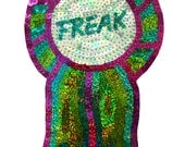 Custom Embroidered Freak Rosette Iridescent Sequin Patch