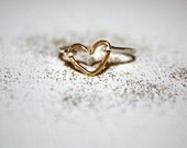 aurum - gold heart ring by lilla stjarna - gifts under 50 - 14k gold heart ring - knuckle ring, gift ring, everyday jewelry, gold wire heart