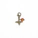 HEBE Antique Bronze Bee Charm with Real Amber Gemstone Bead and Silver Bell, Accessory for Pet Collars