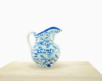 Talavera ceramic jar blue kitchen decoration serving sauce bowl