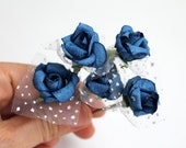 Set of 5 Royal Blue Rose Floral Hair Clips, Bridal Hair Accessories, Wedding Hair Accessories,