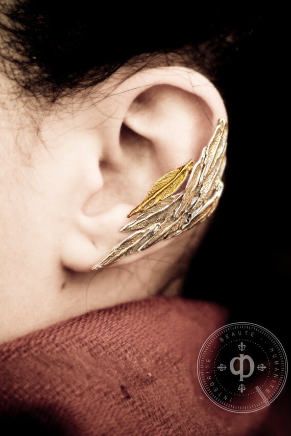 Feather Ear Cuff Earring by DesrochersStudio on Etsy