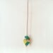 Yellow & Mint Triangle Geo / Geometry painted wood necklace