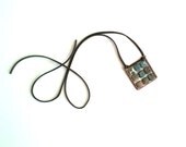 Mosaic square pendant natural gemstone casual necklace made in Israel