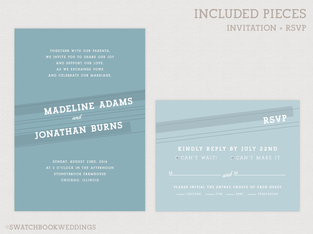 Madeline Collection - Invitation & RSVP - Print Your Own