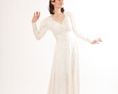 1940s Wedding Dress - 40s Wedding Gown - WWII Era Bride - Ivory Floral
