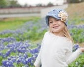 Children's Hat, Summer Hat, Spring Hat, Newsboy Hat with Flower