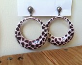 Vintage Leopard Print Hoop Earrings