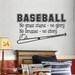 Baseball Sports Vinyl Wall Decal - Boys Room Decor - Children Decor - No Grass Stains No Glory - Sport Decal -  32x19 LARGE
