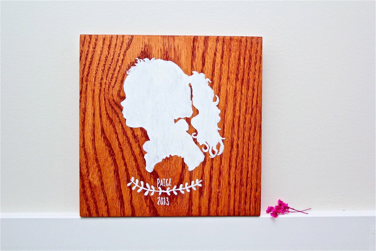 Custom Silhouette portrait, hand-painted silhouette on wood, profile art, silhouette art, personalized art