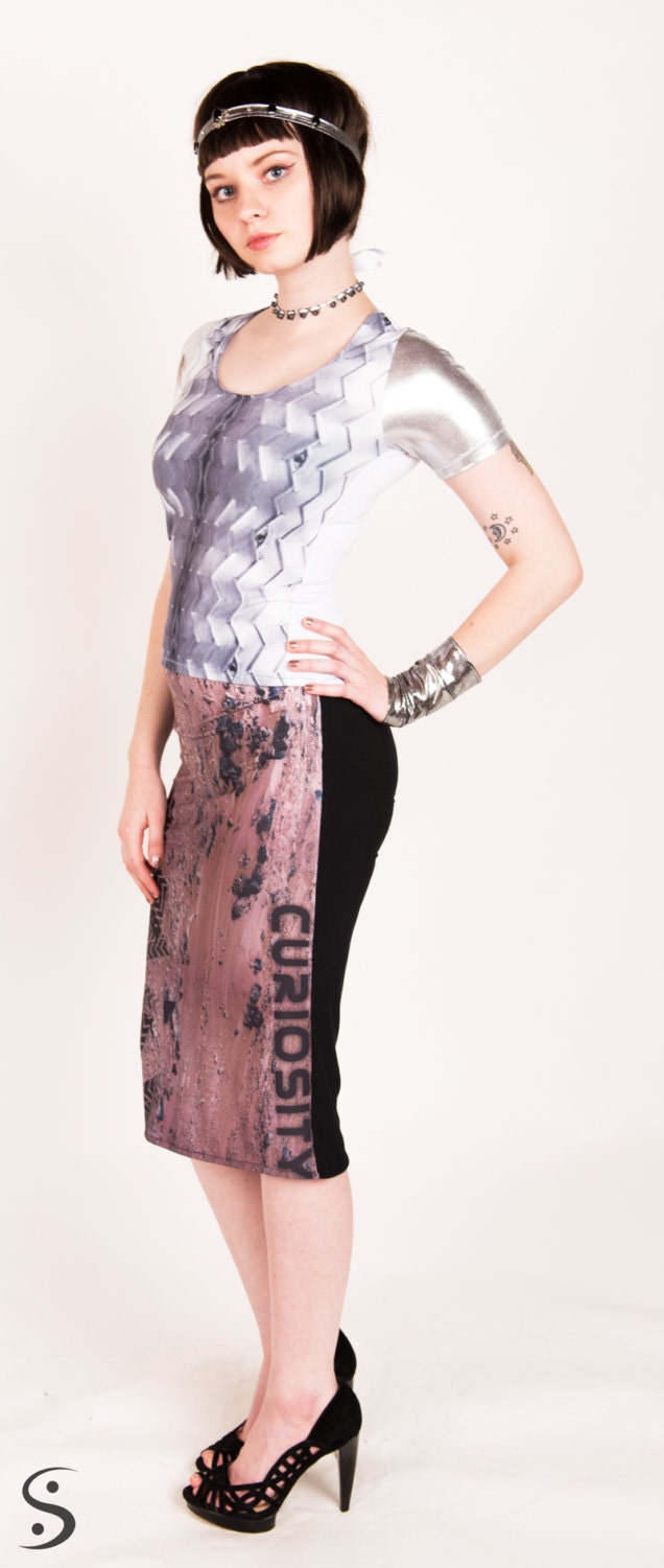NASA Mars Skirt Curiosity Rocks Print Bamboo Panel