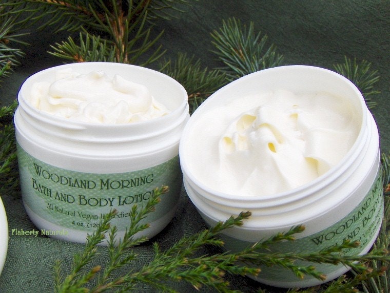 Fathers Day Gift Woodland Morning Shaving & Body Lotion Handmade Vegan Shave Gift For Dad Men Dry Skin hand elbow knee feet Women 4oz Jar