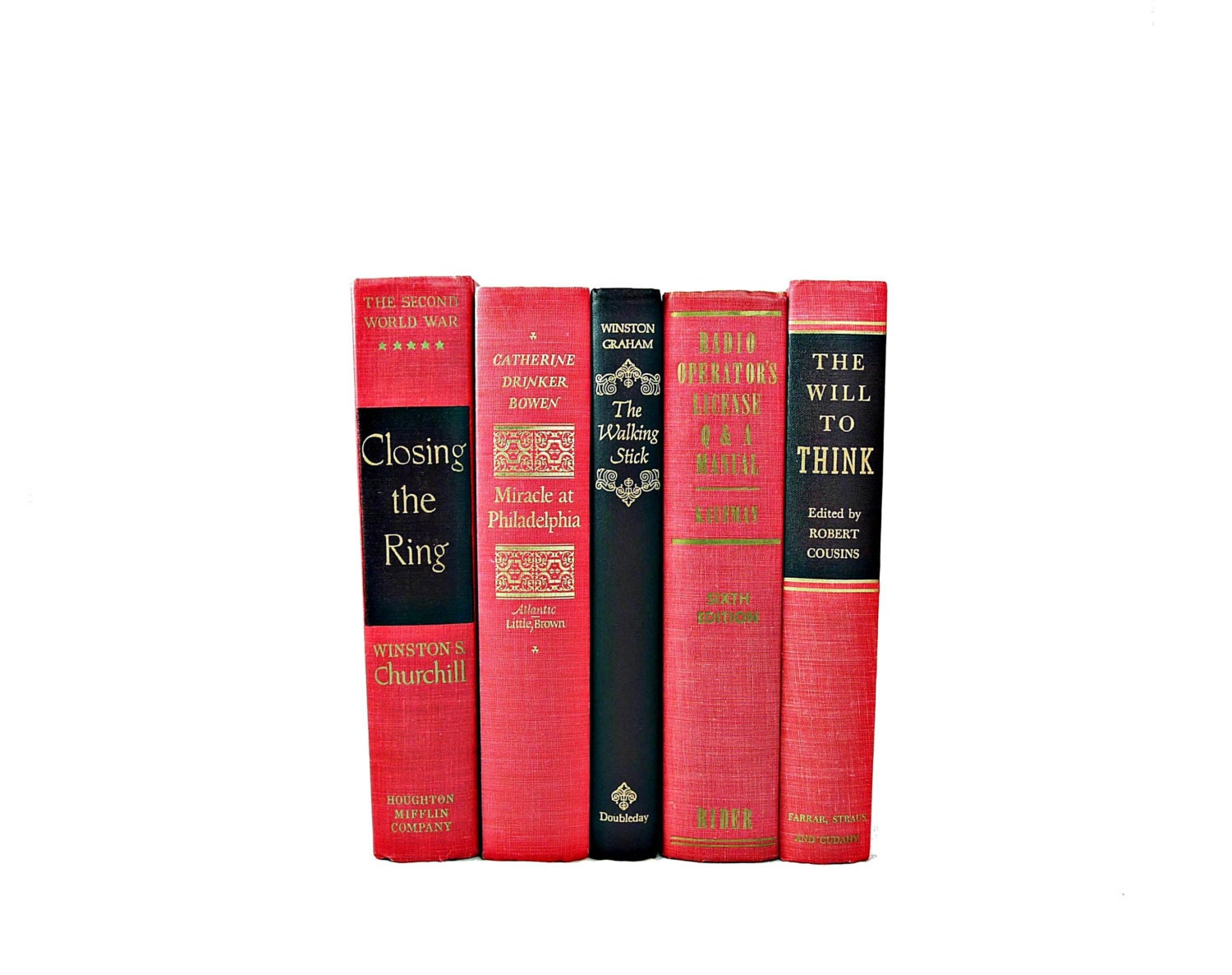 PINK CORAL Decorative Books, Book Collection Set, Wedding Decor, Centerpiece, Book Decor, Table Settings, Interior Design, library, black