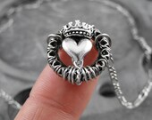 Crowned Sacred Heart Necklace - The Tiny Triumphal Heart by COGnitive Creations