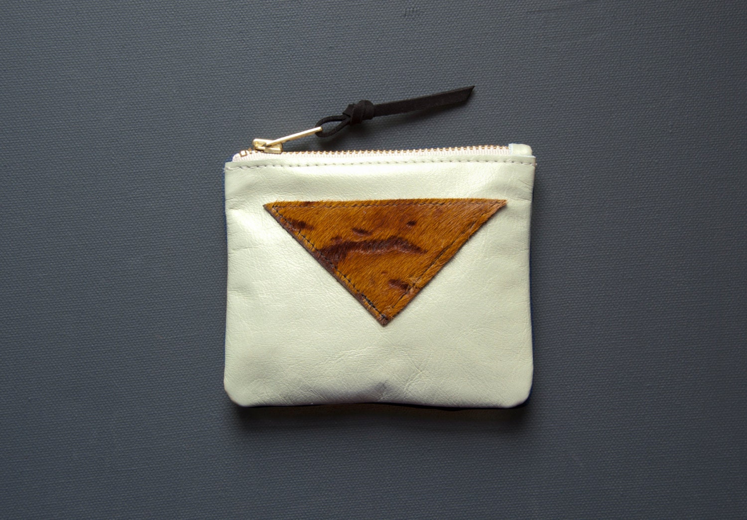 MINT Leather Change Purse. Small Leather Wallet. Pistachio Leather