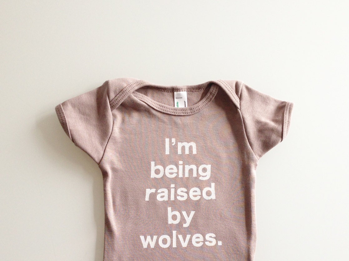 Baby one piece - I'm Being Raised By Wolves (3-6mo)