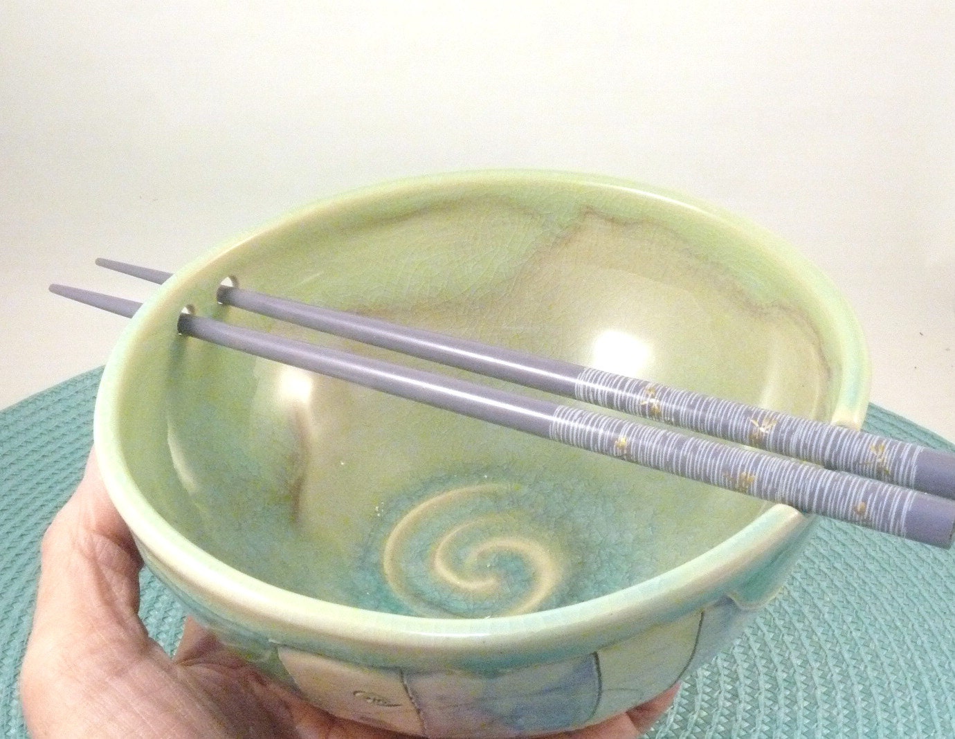 Desert Cactus Noodle Bowl with Chopsticks - Graduation Father's Day Gift SHIPS TODAY / Rice Bowl / Sushi Oriental