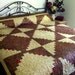 Patchwork queen size Rustic Log Cabin Quilt ARABESQUE 98" x 98"