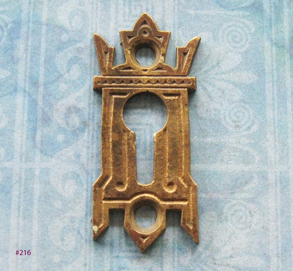 Antique Escutcheon Eastlake Keyhole Key Plate Iron by FOUNDLINGS