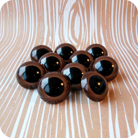 30mm Brown Animal Eyes 5 pairs Craft Safety Eyes by TheTinyGarden