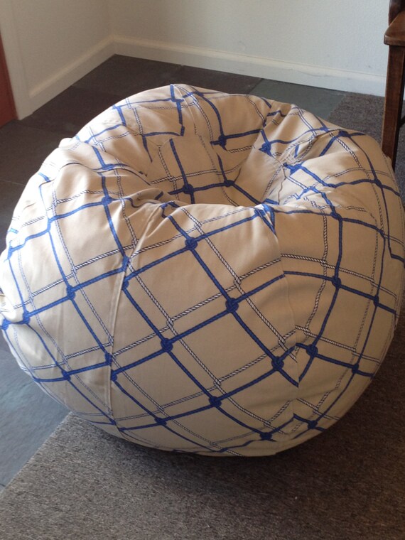 Nautical Rope Taupe Beach Bean Bag chair by Paniolo on Etsy