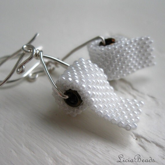 Toilet Paper earrings triangle dangles with sterling by LiciaBeads