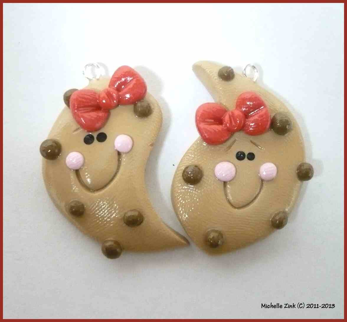 Polymer Clay Best Friend Cookie Charms Pair by michellesclaybeads