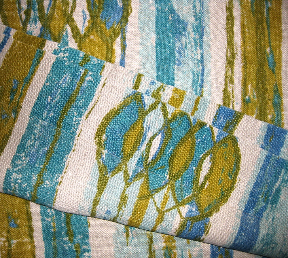 Fabulous Vintage LINEN MidCentury Upholstery by