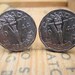 Vintage Canadian coin cufflinks, 1944 Canadian victory nickel
