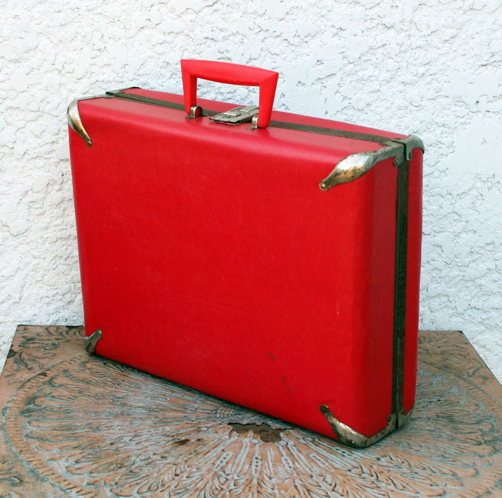 Cute Vintage Red Suitcase Roller Skate Case by MysticLily on Etsy