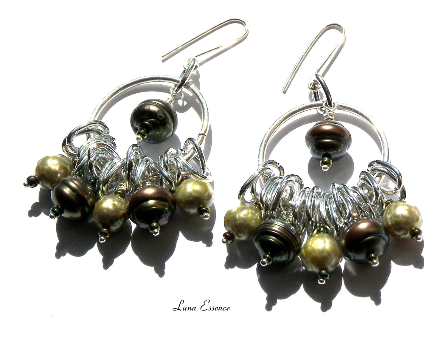 Earrings Bohemian Hippie Chick Medium Olivine