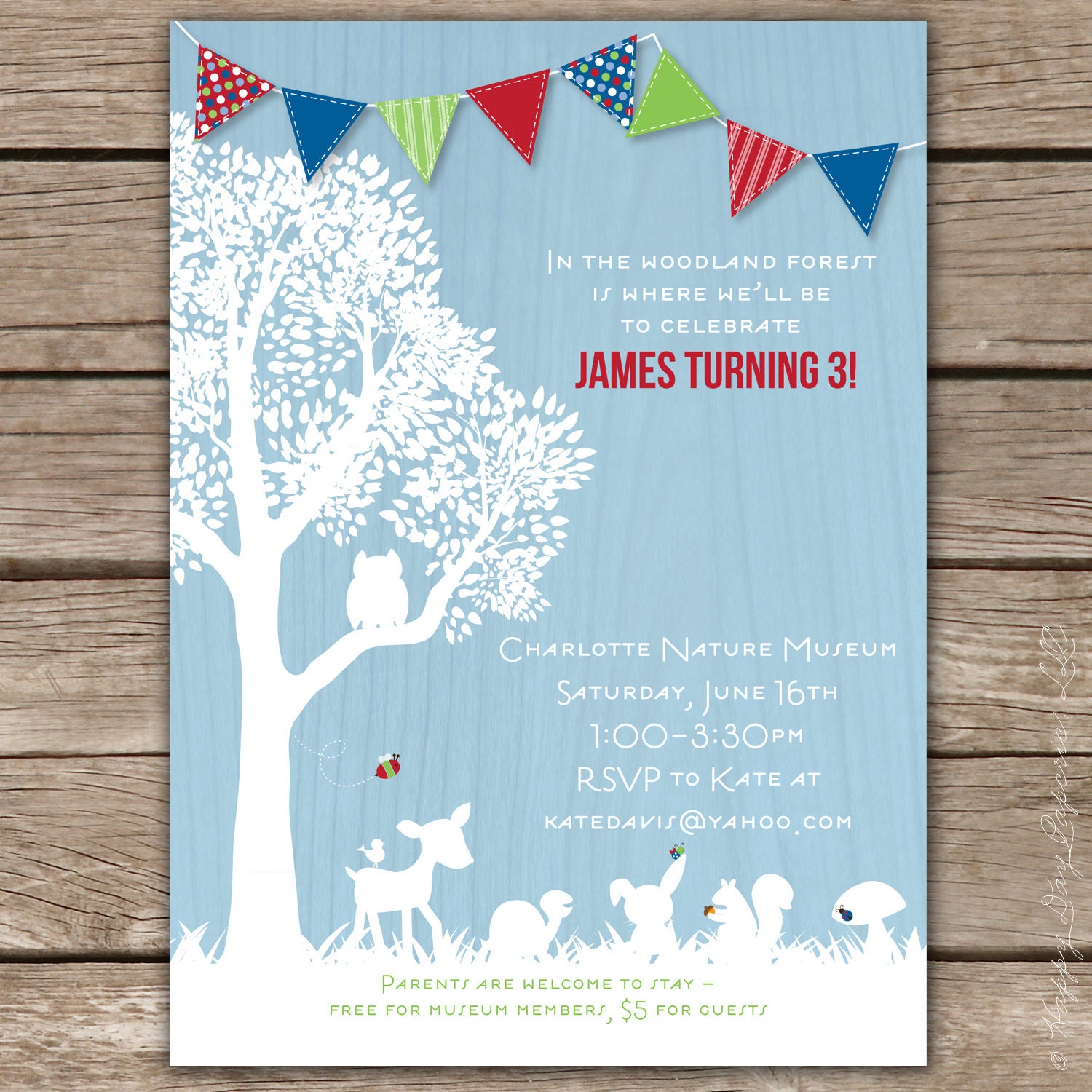 Enchanted Forest - Custom DIGITAL Birthday Invitation Invite for any age Boy Il_570xn