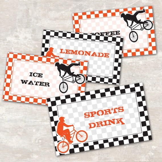 Bmx Dirt Bike Birthday Party Jar Labels (set of 8) PRINT & SHIP Il_570xn