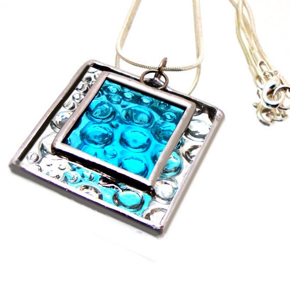 Raindrops Stained Glass Jewelry Necklace
