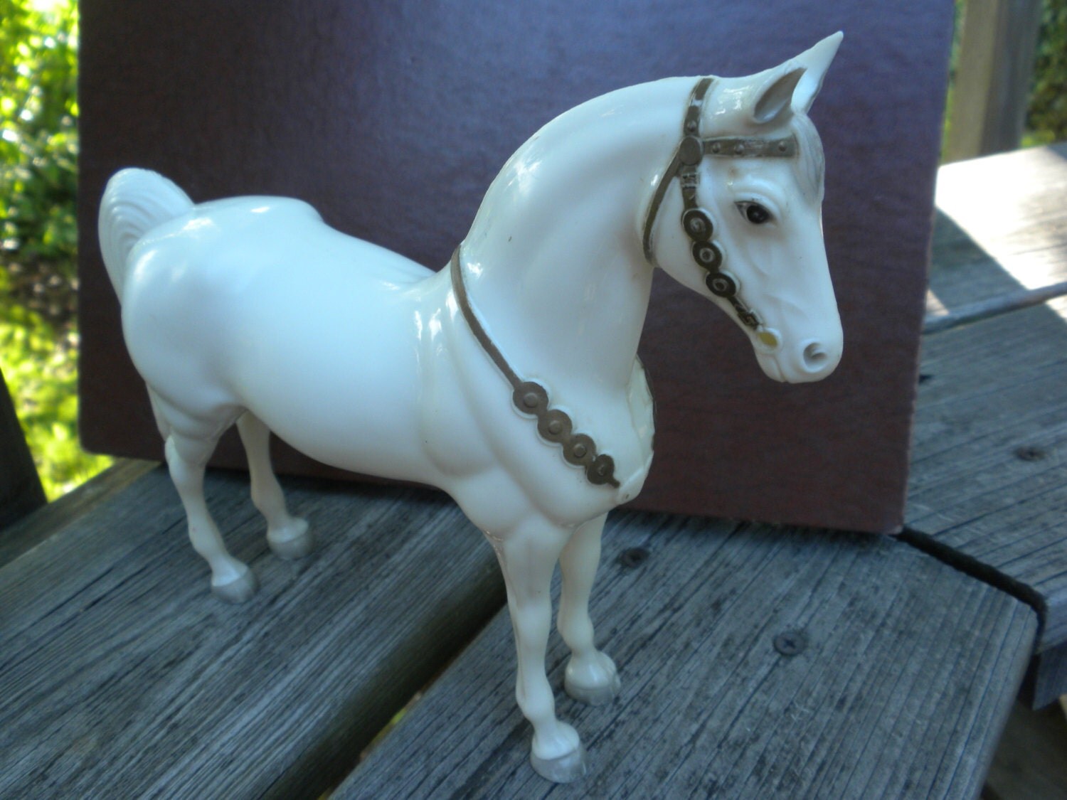 vintage white horse figurine white plastic horse 8 by brixiana