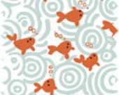 Heather Ross, Munki Munki, GOLDFISH SWIRLS on Poplin, 1 Leg Panel