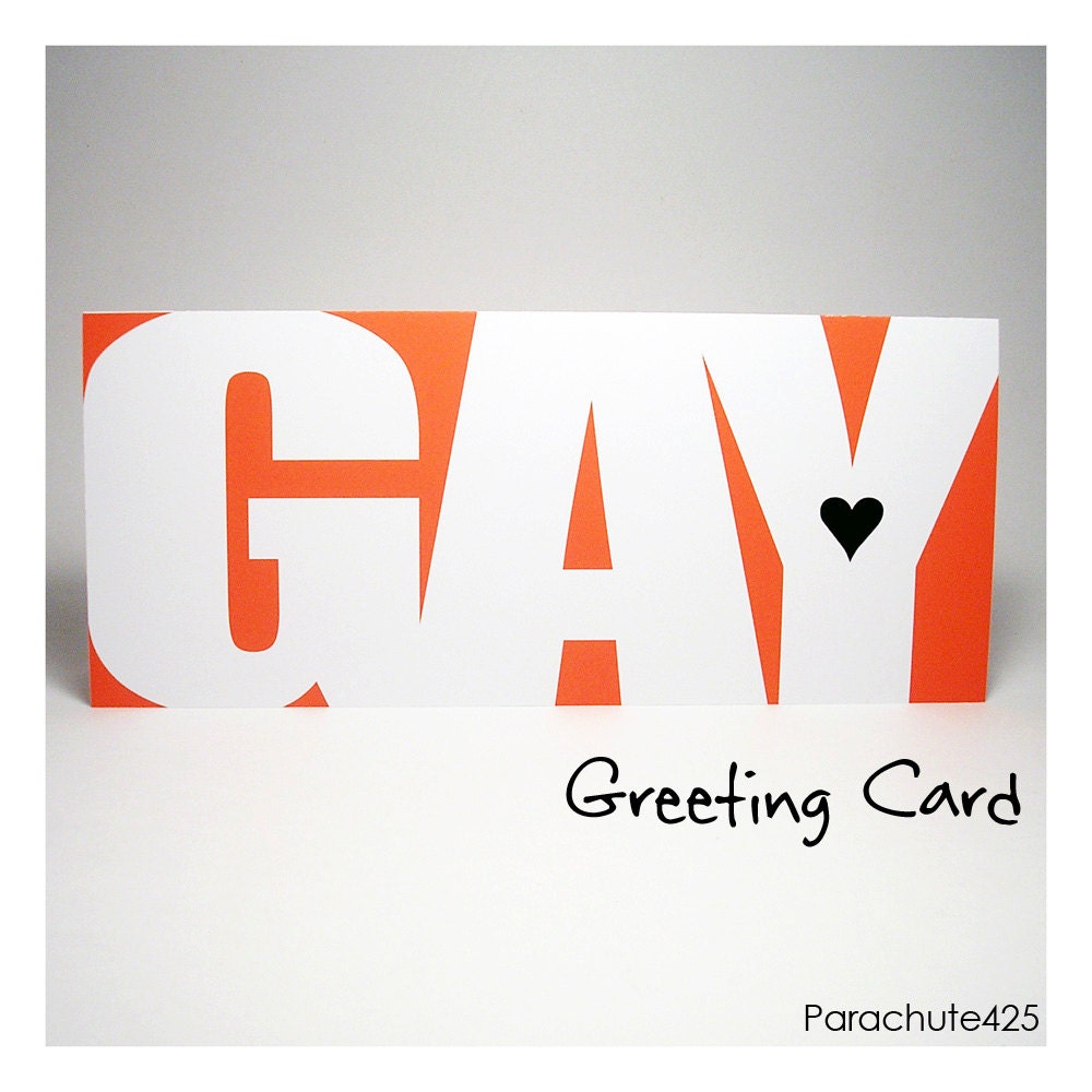 GAY Greeting Card same sex love gay support by Parachute425