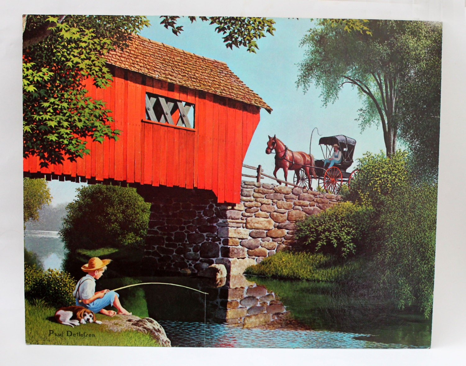 Vintage 1960s Paul Detlefsen Lithograph Covered by rhanvintage