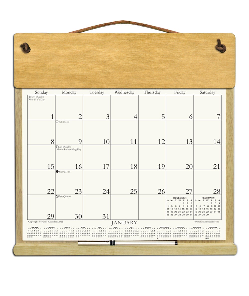 Undecorated Wooden Refillable Calendar Holder by kimscalendars