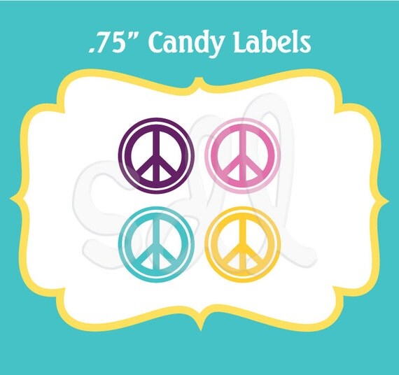PRINTABLE PDF Peace Sign Party Candy Labels Il_570xn