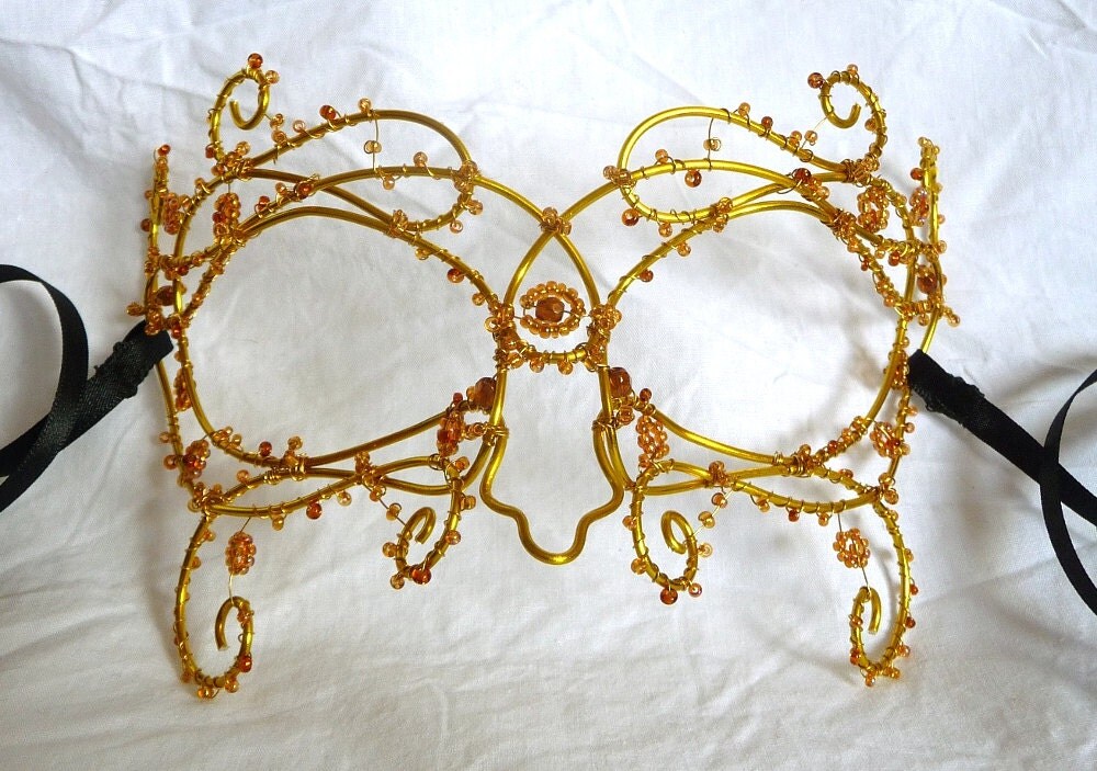 Yellow vine masquerade mask, handmade, summer wedding accessories, bridal accessories