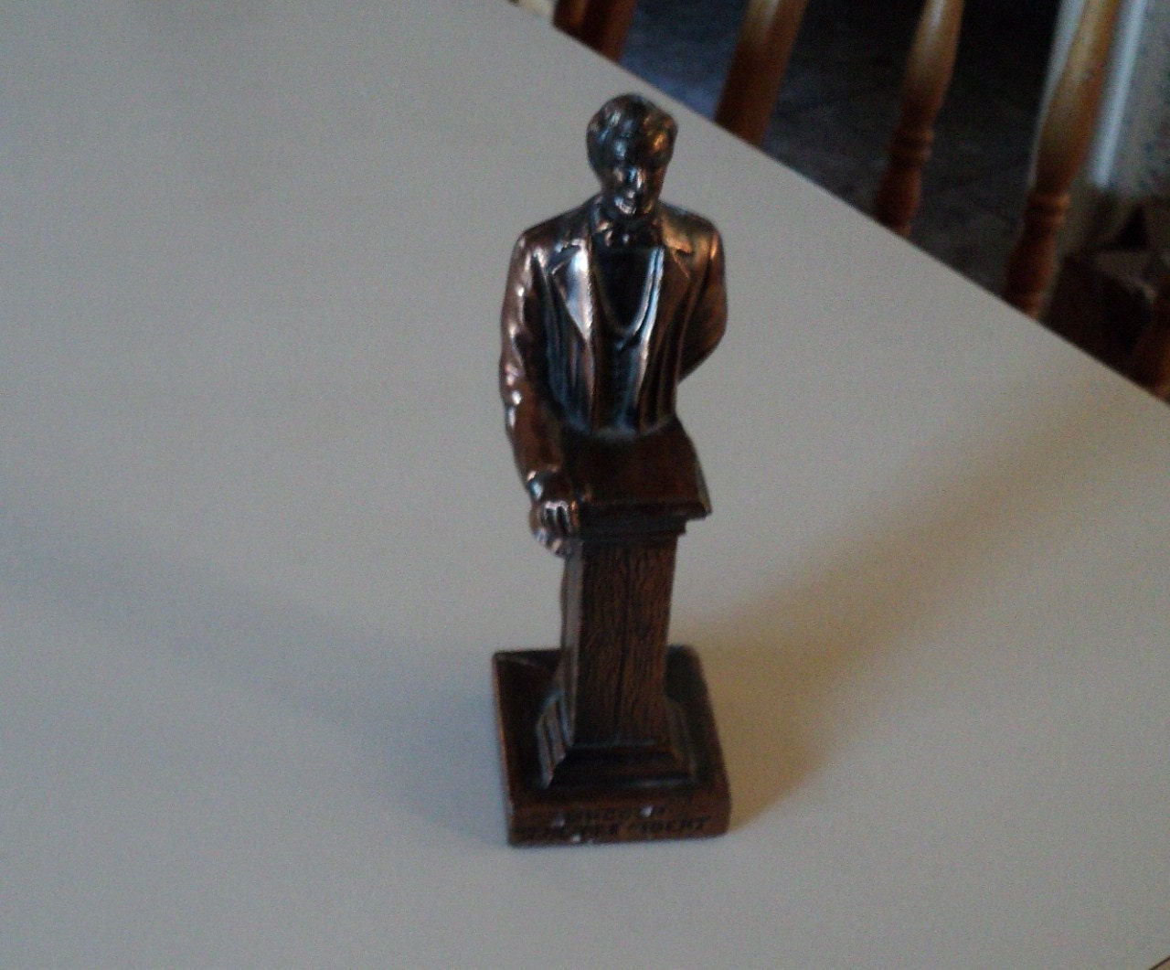 Small Metal Statue Abraham Lincoln L.A. Fleck by GryphonVintage