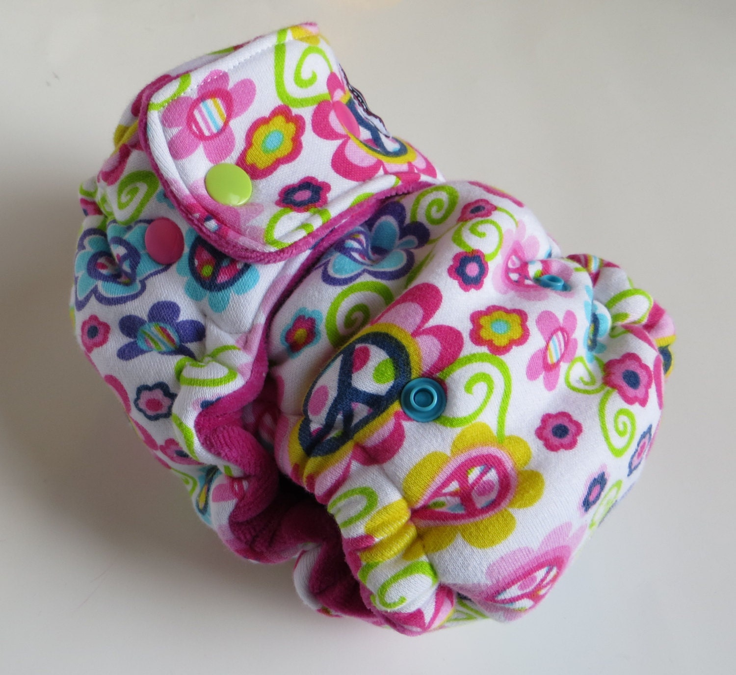 One Size Fitted Hybrid Cloth Diaper Peace N Love