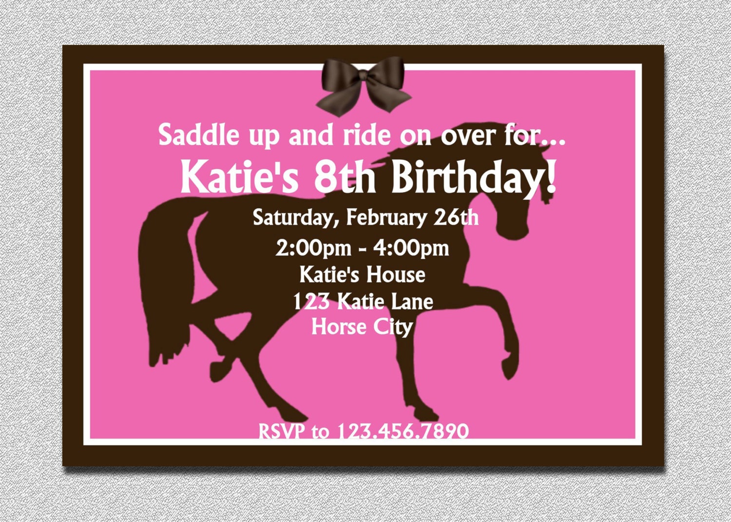 Equestrian Horse Birthday Invitations Stallion horse Birthday Invitation Il_570xn